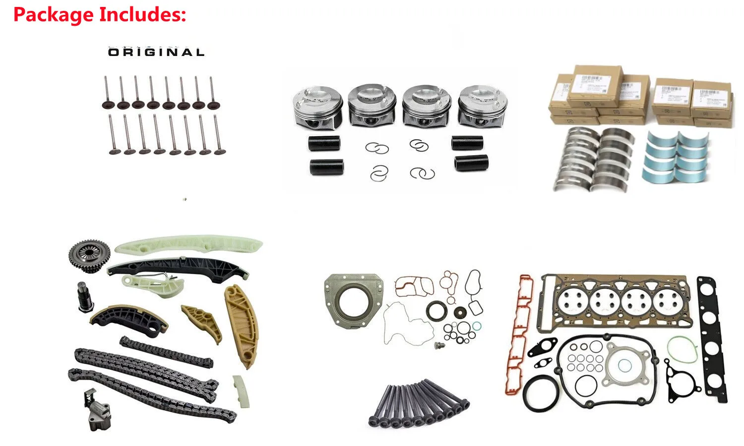 NEW GENUINE Made In Germany Premium Engine Repair Rebuild Kit For VW Passat Audi A4 Q5 TT 2.0TFSI CAEB CCTA ( Φ 82.51mm Φ 21mm )