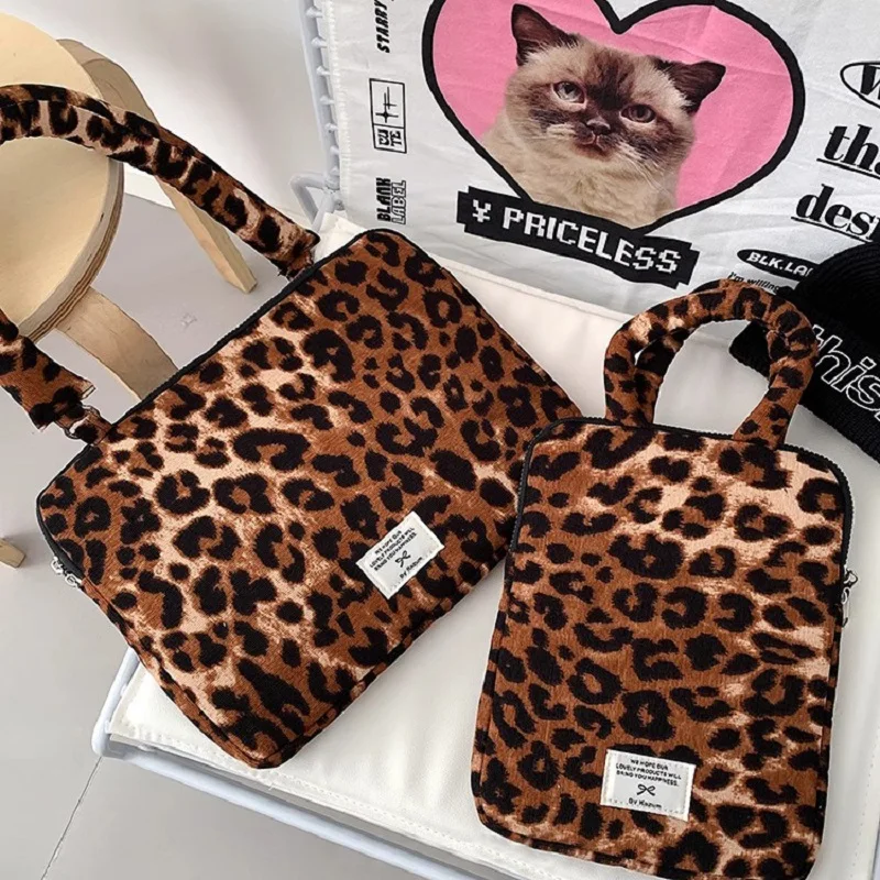 Fashion Classic Leopard Handbag Laptop Bag11 13.3 14 15 15.6 16 Inch For Ipad Pro11 Macbook Asus Portable Computer Bag