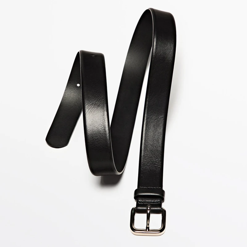 2025 New Genuine leather Thin Belt Women's Fashion Casual Accessories Luxury Design Girdle Korean Corset Adjustable Metal Buckle