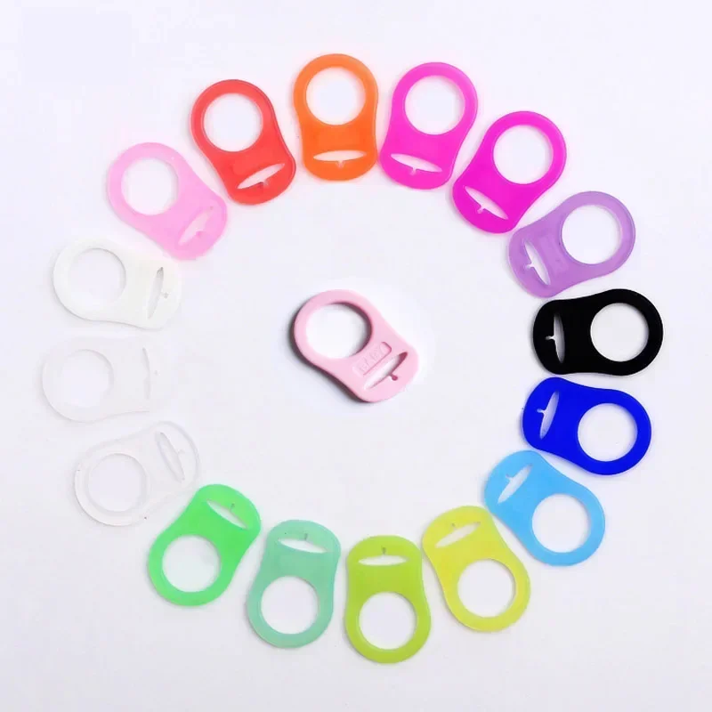 Attache-sucette en silicone pour bébé, 5 pièces, adaptateur pour anneau, multicolore, bouton manuel, bricolage pour nouveau-né, accessoires