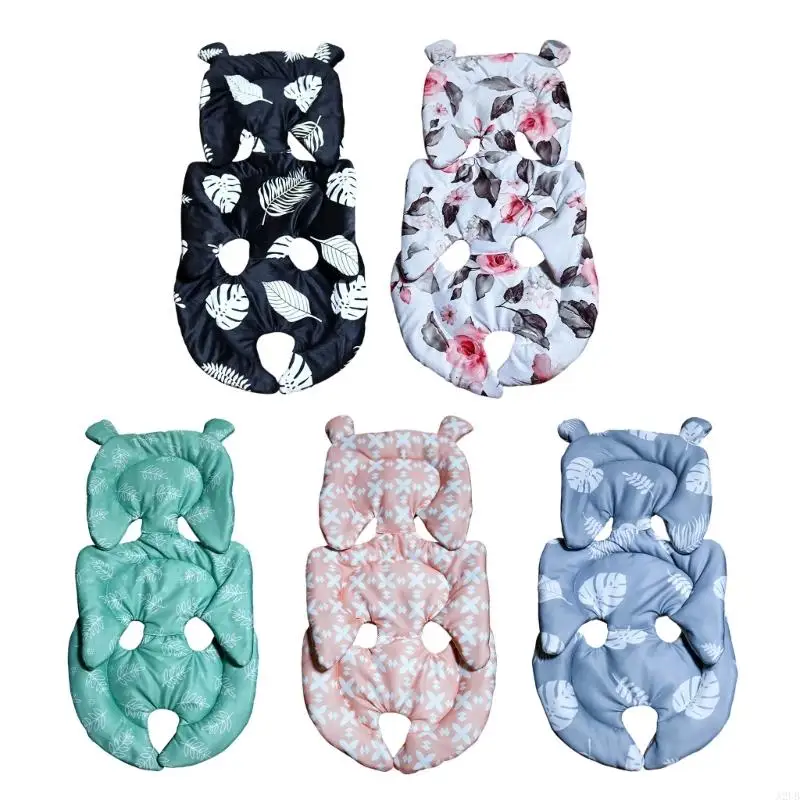 Reversible Infant Strollers Pad Soft Cotton Summer Winter Car Liner Cushion for Newborns Travel Gear A2UB