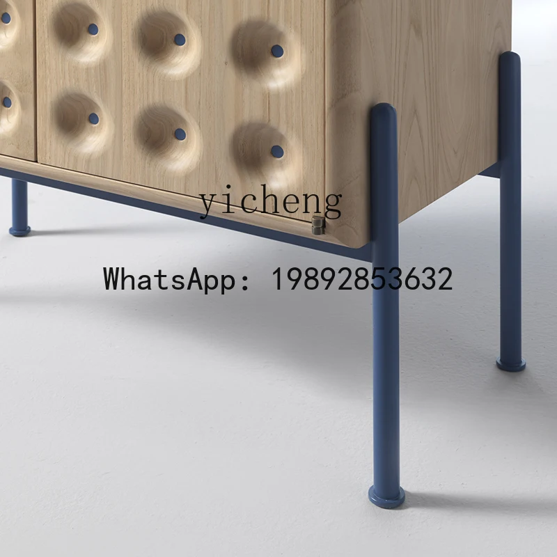 wine cabinet solid wood creative honeycomb cave cabinet light luxury wabi-sabi industrial style art dining side cabinet