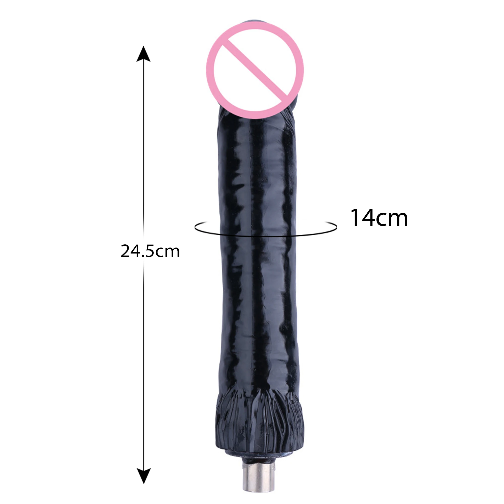 ملحقات آلة الجنس Auxfun 3XLR دسار أسود كبير مع موصل 3XLR، حجم مثالي 9.6 بوصة طول 5.5 بوصة مقاس