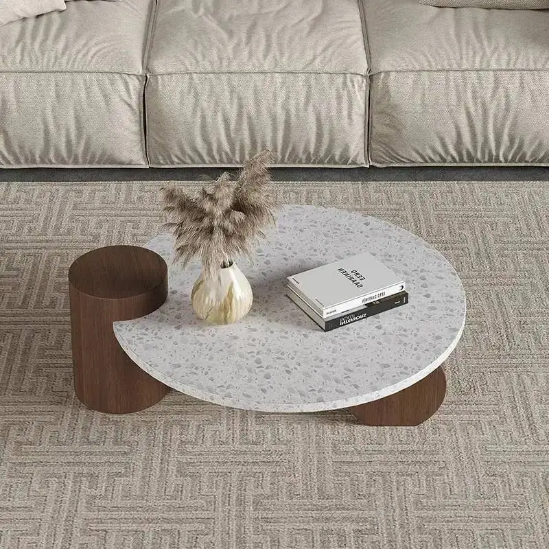 Home Aesthetic Entryway Designer Luxury Japanese Antique Round Side Table Coffee Creative Table Basse Tables Round Furniture