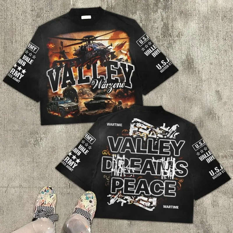 تي شيرت ريترو كبير الحجم تي شيرت هاراجوكو جرافيك الحرب القوطية تي شيرت بأكمام قصيرة y2k ملابس الشارع الشهير تي شيرت عتيق ملابس الرجال القوطي #3