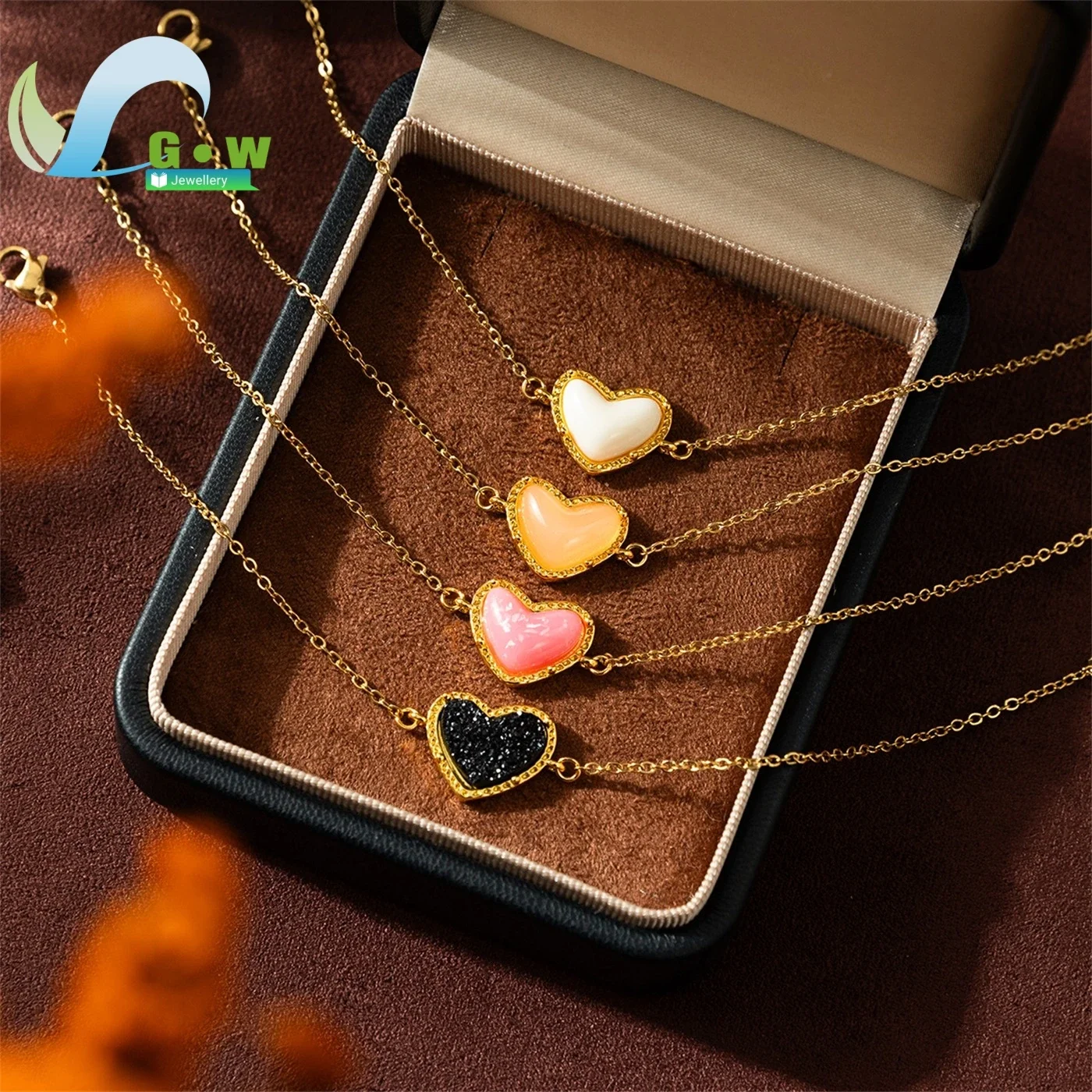 Resin Heart Charm Adjustable Bracelet for Women Girls Multi-Color Beaded Friendship Jewelry Gift Boho Minimalist Hypoallergenic