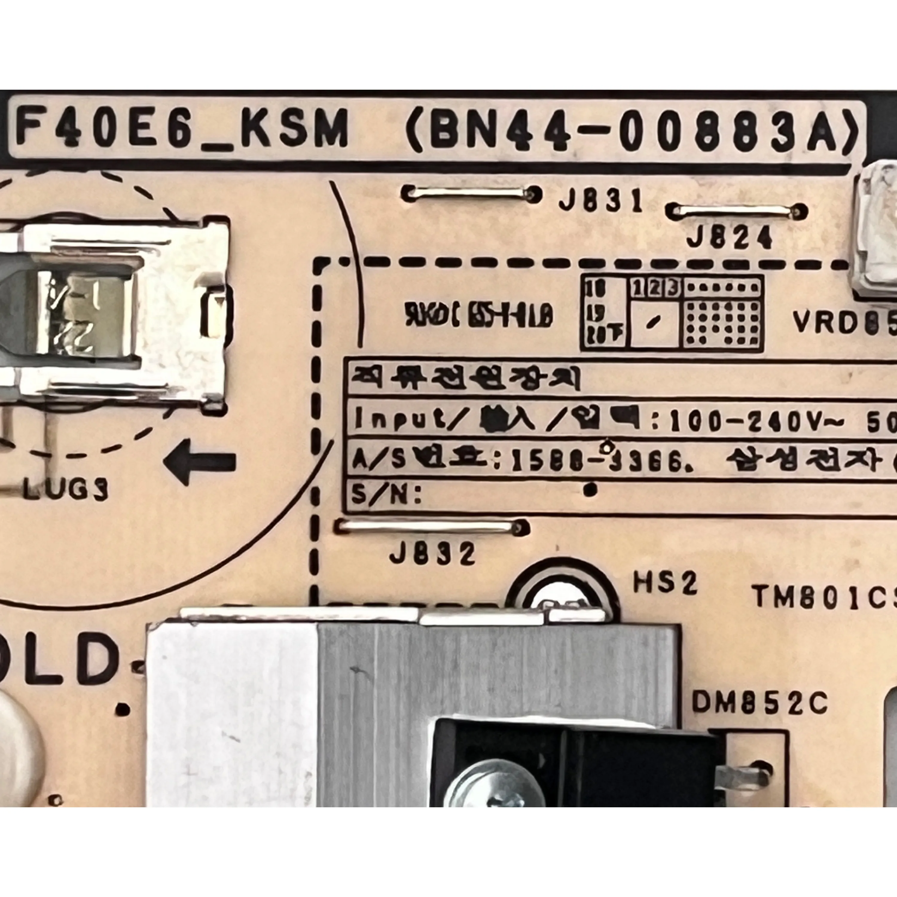 Authentic Original TV Power Supply Board F40E6_KSM BN44-00883A Is Working Properly Is For LCD TVs Model LH43PMFPBGA/GO TV Parts