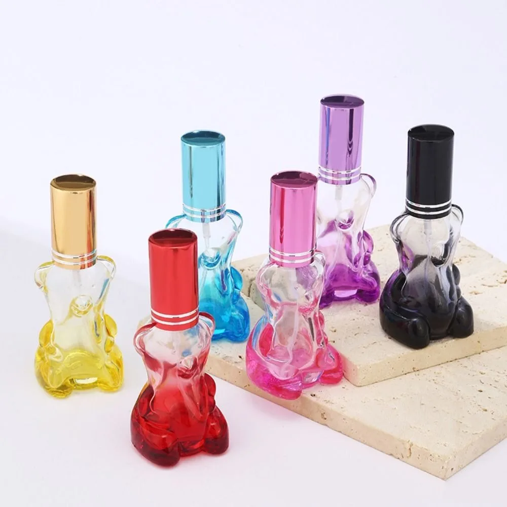 

1pc Bear Color Glass Perfume Bottle Refillable Spray Bottle Portable Cosmetic Sample Dispensing Bottle Empty Bottle