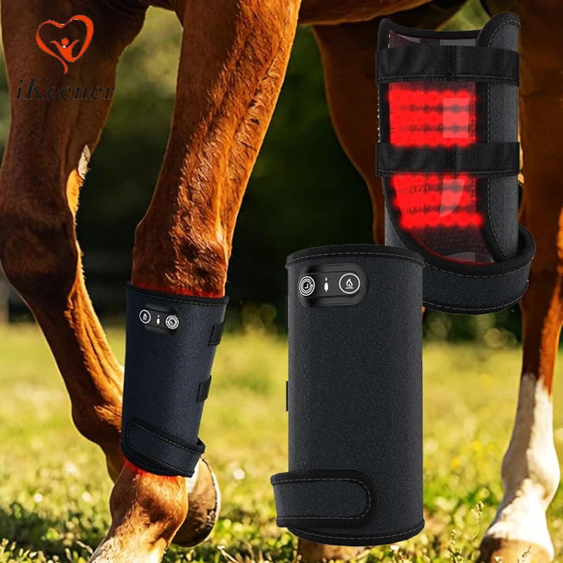 Horse Leg Red Light Therapy Device 105 LEDs 3 Levels Light Therapy Supprt Boots Belt with Timer for Horse Care Pain Relief
