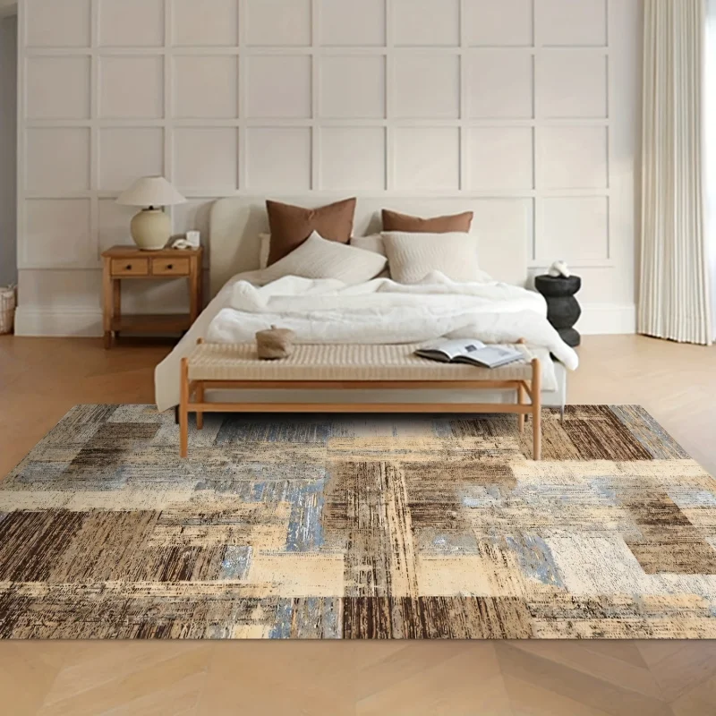 VIKAMA Modern Abstract Patchwork Area Rug Non Slip Soft Floor Carpet for Living Room Bedroom Neutral Tone Home Decor Mat