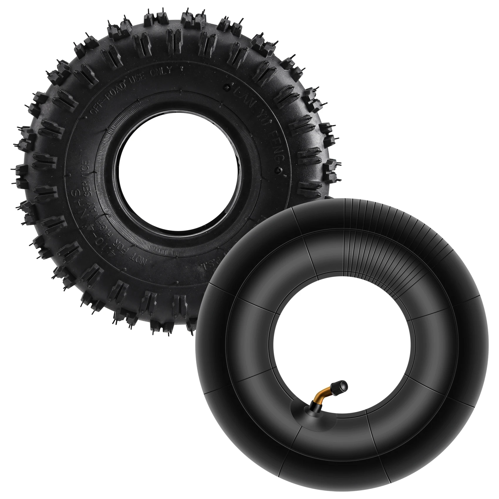 Inner Tube 4.10/3.50-4, Outer Tube 4.10-4 for Garden Rototiller Snow Blower Mowers Hand Truck Wheelbarrow Go Cart Kid