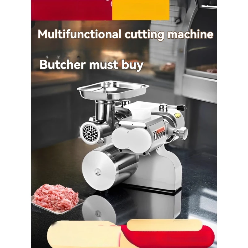 Commercial Meat Grinder | Stainless Steel Mincer/Slicer/Sausage Stuffer | Automatic Tabletop | for Restaurant/Butcher