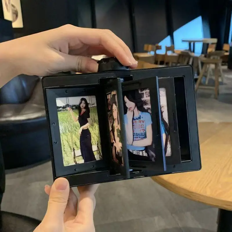 Rotating Photo Frame Stereoscopic Album Ornament Photo Storage Ornament 360 Degree Rotating Photo Frame 3-inch Photos