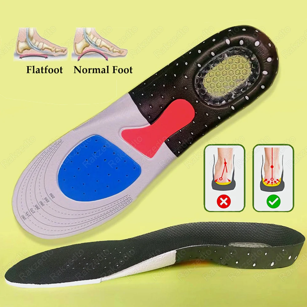 

Sport Orthopedic Insoles for Feet Man Woman Arch Support Plantar Fasciitis Shoe Inserts Gel Shock Absorbing Insoles for Sneakers