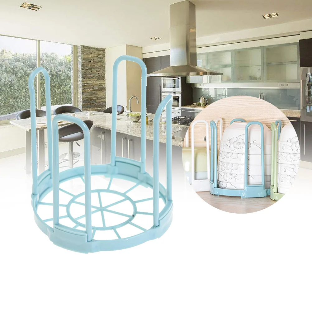

Plastic Bowl Organizer Rack Blue Non-Slip Design for Bowl Drying Storage Space-Saving Kitchen Dish Rack
