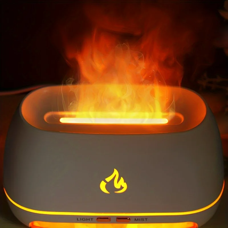 1pc Large Premium Sense Mist  Diffuser - Humidifier with High Mist Volume, New Aromatherapy Salt Stone Simulation Flame Design,