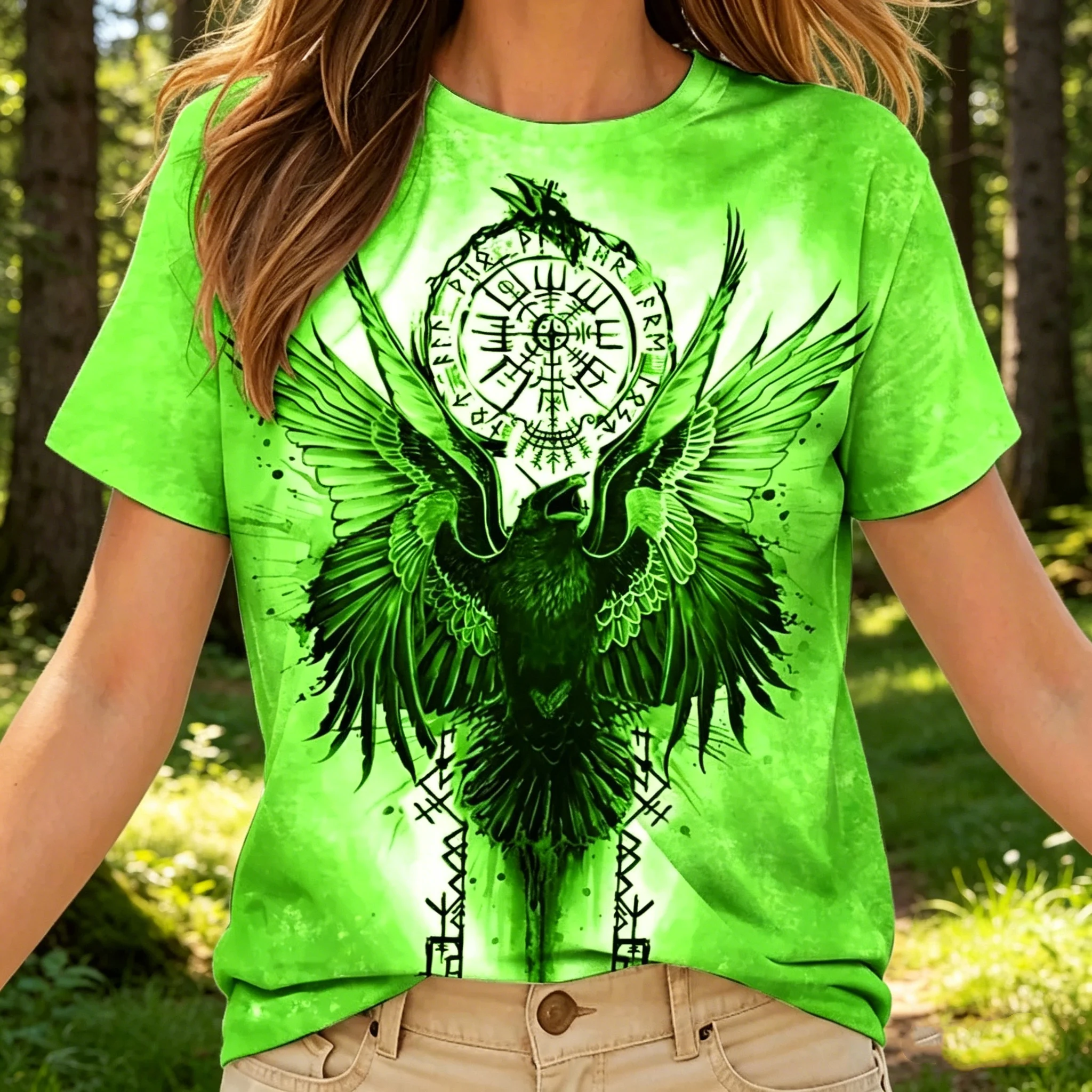 

New Women's Casual Crew Neck Top Plus Size 3D Printed Short Sleeve T-shirt 2026 Elegant Quick-drying Breathable Trendy Stylish