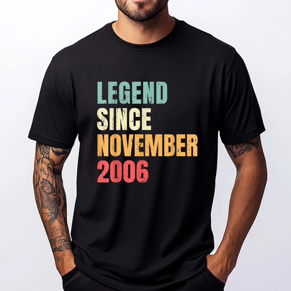 

November Birthday 2006 Legend Since November 2006 Men T Shirts High Quality Free Shipping Clothes Camisa Vintage Style