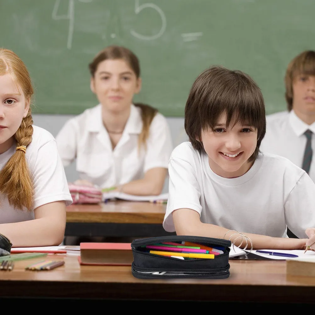 

Многослойный пенал-органайзер из премиальной ткани с большим пространством для ручек, стилусов и маркеров, идеально подходит для студентов