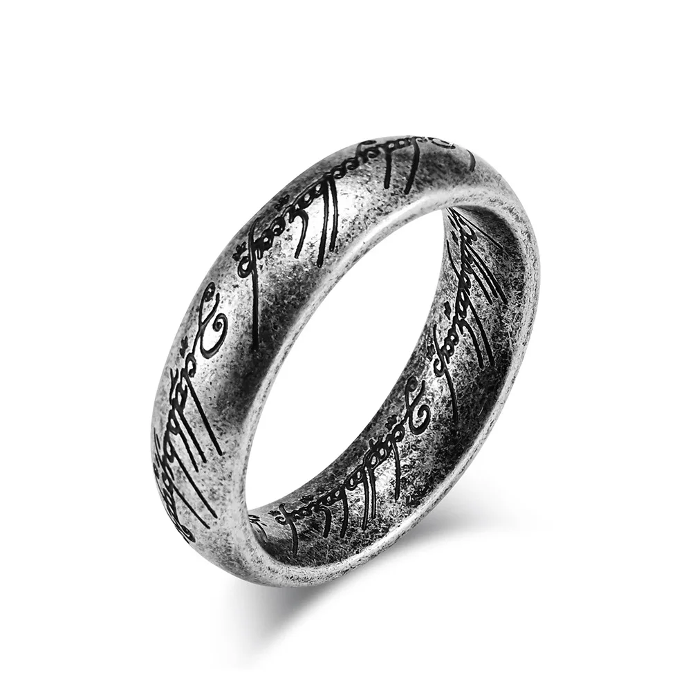 Punk Rock Titanium Steel Runs Round Fingers Ring for Men Charm Jewelry Black Gold Silver Color Size 5-13