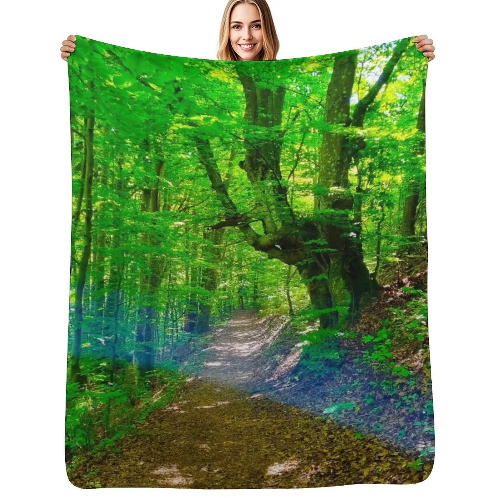 

Forest Path Throw Blanket Easy Care Comfortable Blanket for Couch