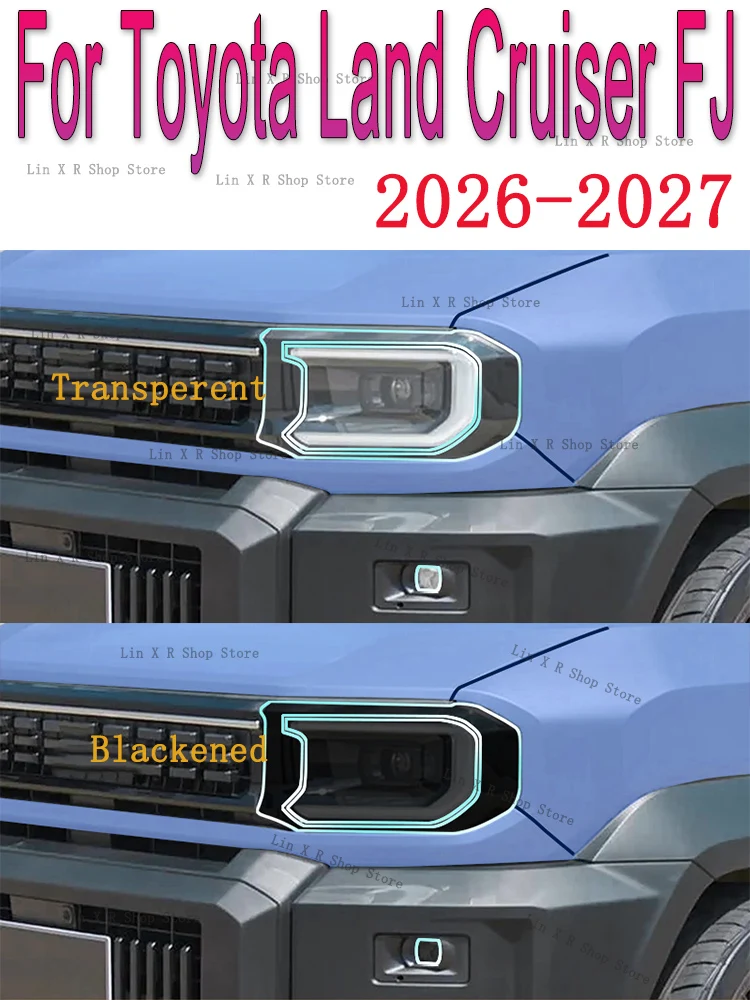 トヨタ・ランドクルーザーfj（2026-2027年式）用。外装ヘッドライトの傷防止フィルム、ヘッドライトの色、修理部品、ステッカー。