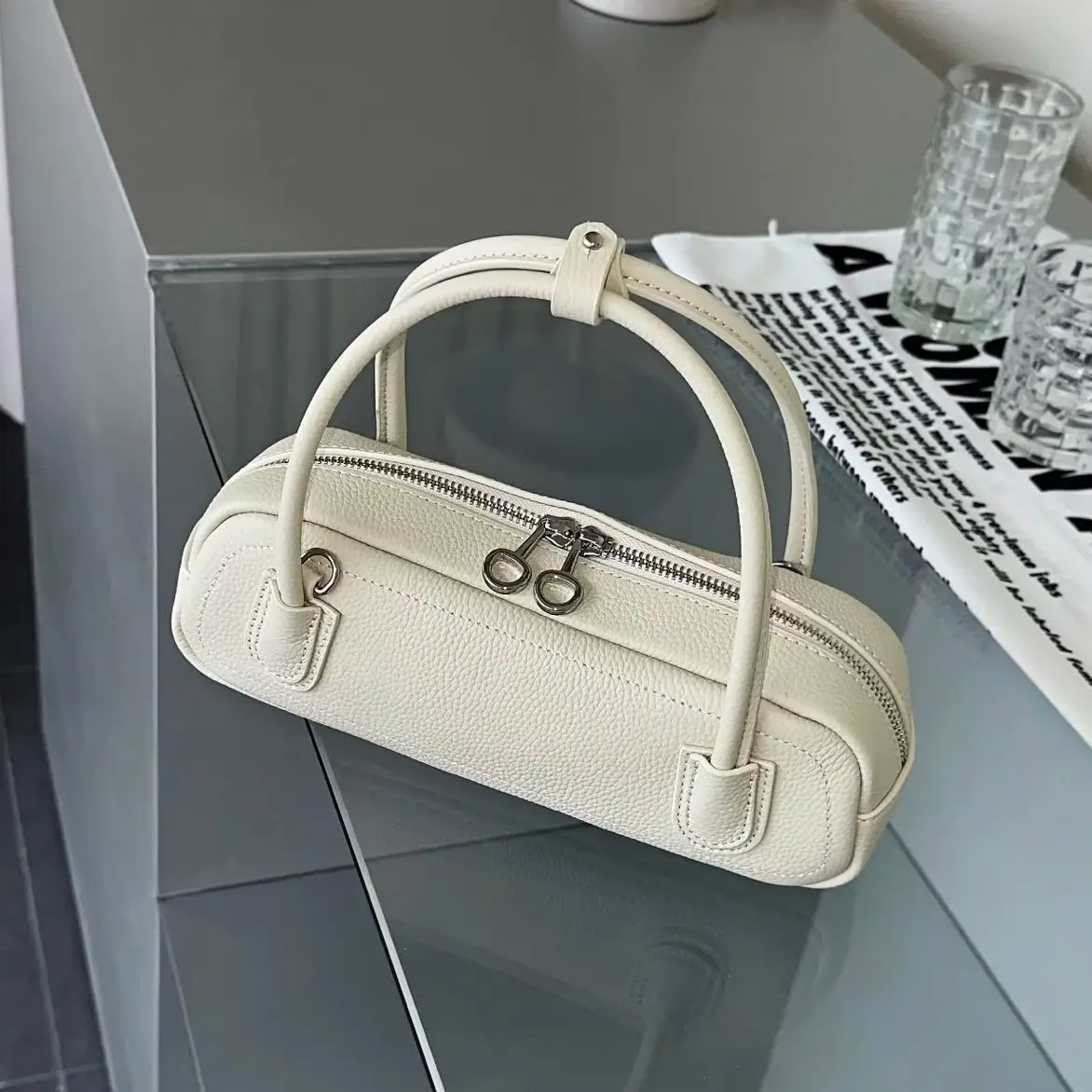 Women's Genuine Cow Leather Shoulder Underarm Bag High Quality Luxury Designer Cowhide Ladies Small Crossbody Bag Female Handbag