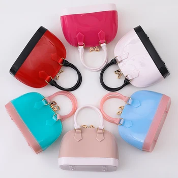 女性と女の子のためのシリコンクロスオーバーバッグ,ファッショナブルなコインバッグ,小さなチェーンバッグ,ショッピングバッグ,ゼリー