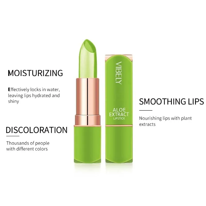 7 Color Aloe Vera Moisturizing Lipstick Long Lasting Nouritious Lip Balm Temperature Changing Color Lipgloss Lip Makeup Comestic