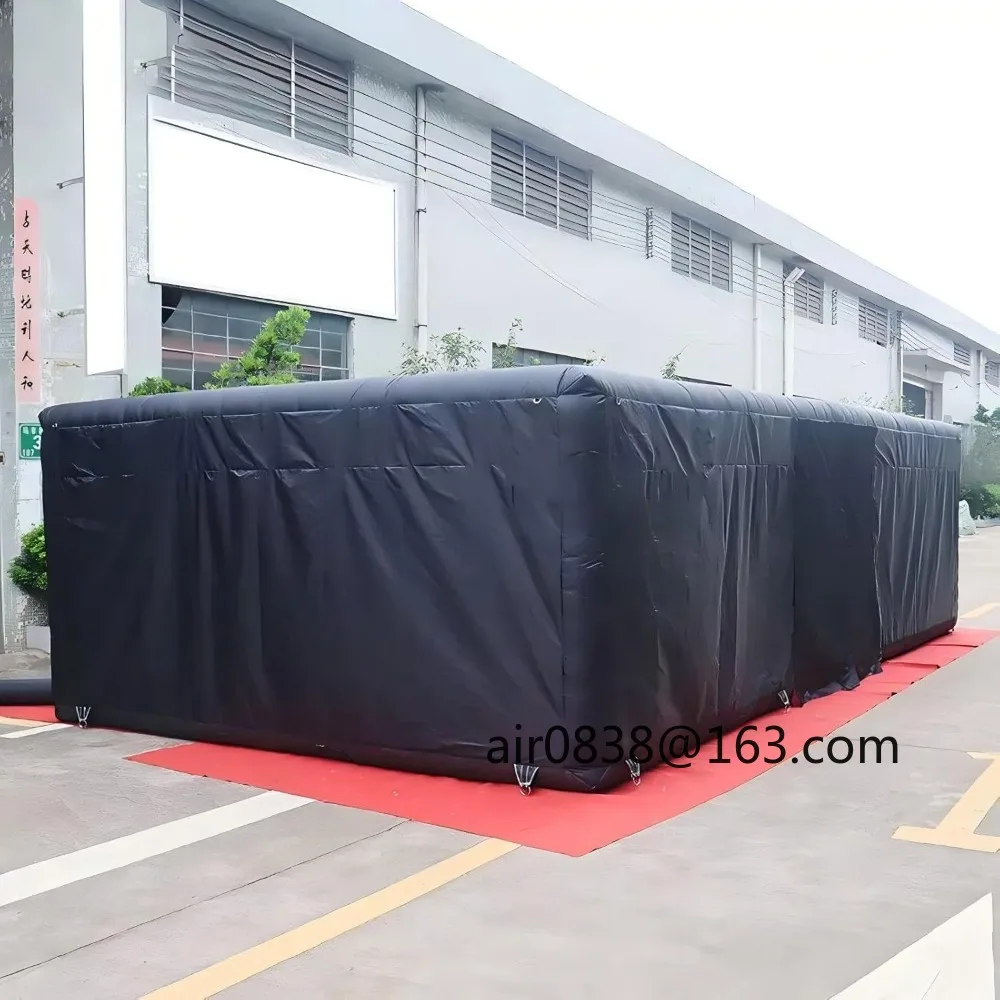 26,2 x 13,1 x 6,6 Fuß schwarzes aufblasbares Halloween-Labyrinth, aufblasbares Spuk-Labyrinthhaus mit Gebläse für Spiele im Freien für Erwachsene