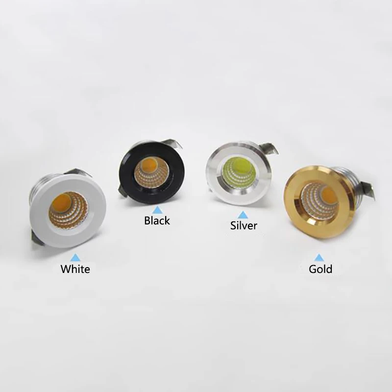 Dimmable Embedded Teto LED Canister Light, Small Spot Light, COB, Driver Incluído para Casa, Contador, Gabinete, Hotel, 3W, 85-265V