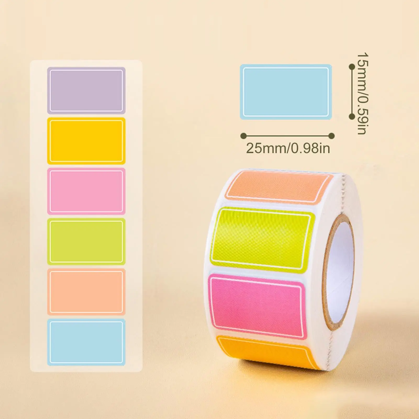 500 Waterproof Colored Labels - Removable Color-Coding Tags, for Inventory, Address, File Classification