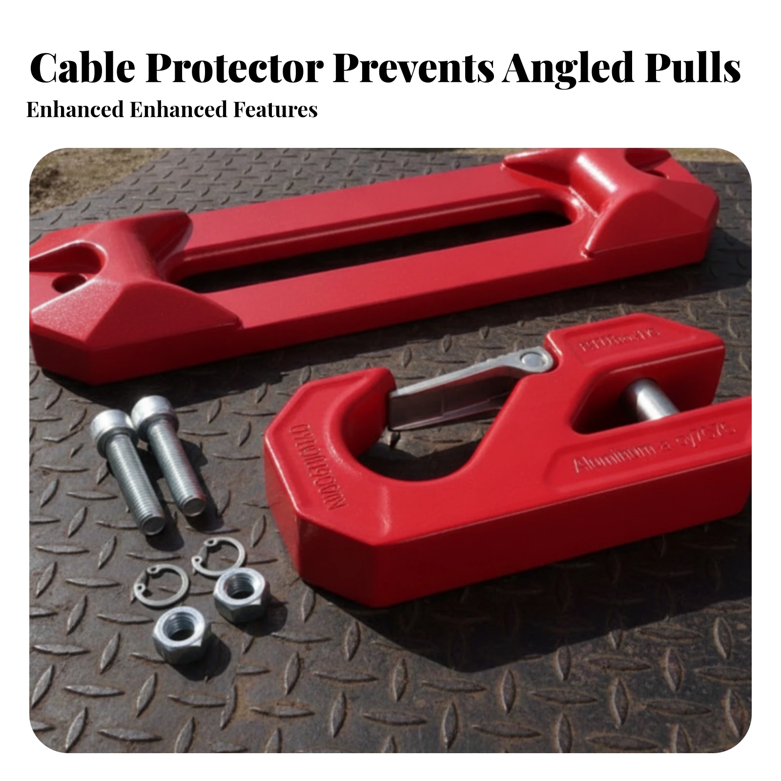 Winch Hook Fairlead Synthetic Rope Compatible Winch Fairlead Assembly Machined Tow Hook Plate Corrosion Resistant