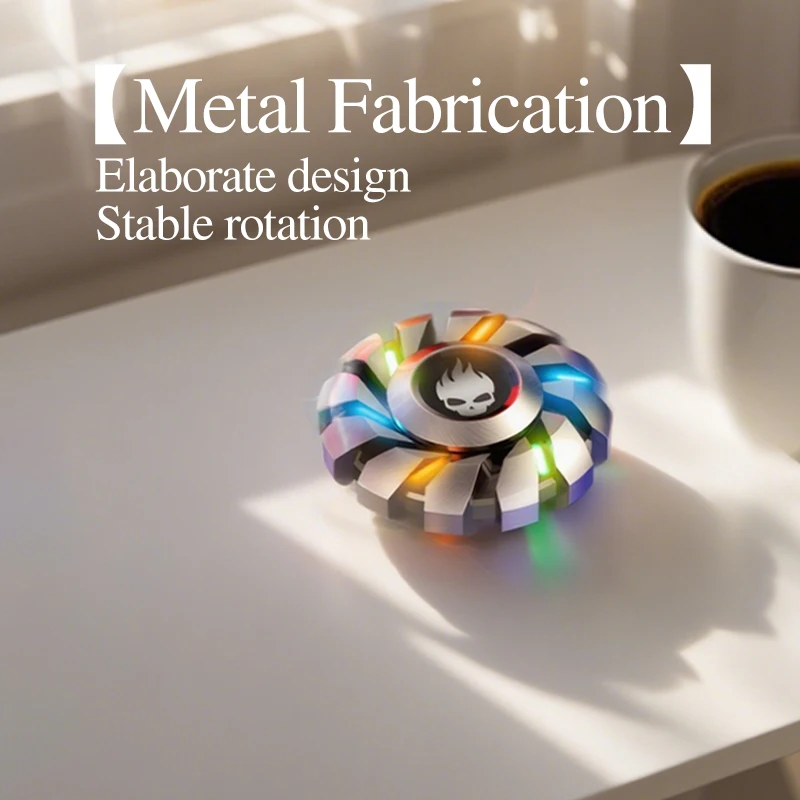 Jouet edc fidget Spinner lumineux tout en métal – Mini ensemble gyroscopique intelligent pour soulager le stress et la mise au point, cadeau pour adultes et enfants