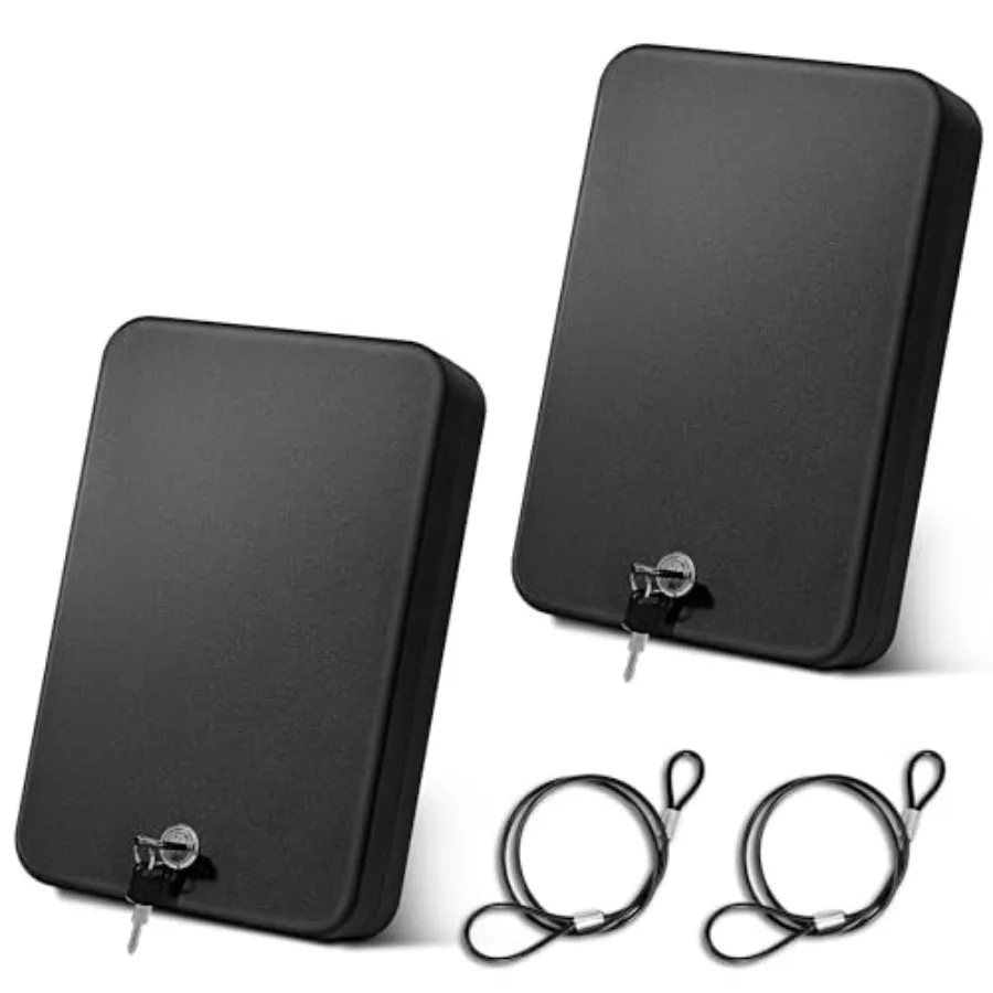 

Портативный автомобильный сейф для пистолетов, 2 шт., 2 ящика для пистолетов с замком и ключом, для автомобиля, дома, путешествий, 11,5 x 7,5 x 2,5 дюйма