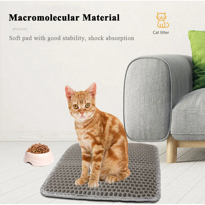 

Pet Litter Mat Double Layer Cat Litter Pad, Washable Cat Toilet Mat Anti-slip Pet Little Mat