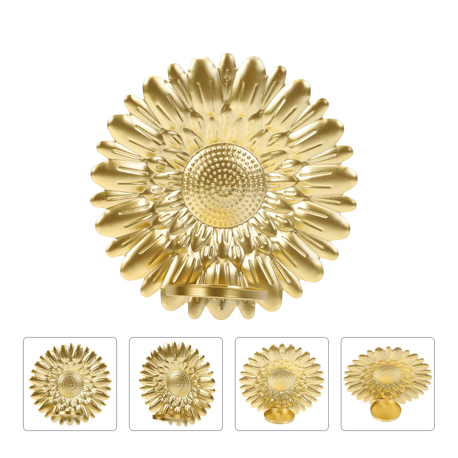 

Exquisite Wall-Mounted Candleholder Rounded Metal Stand Creative Design Indoor Wall Hanging Home Restaurant Candleholder