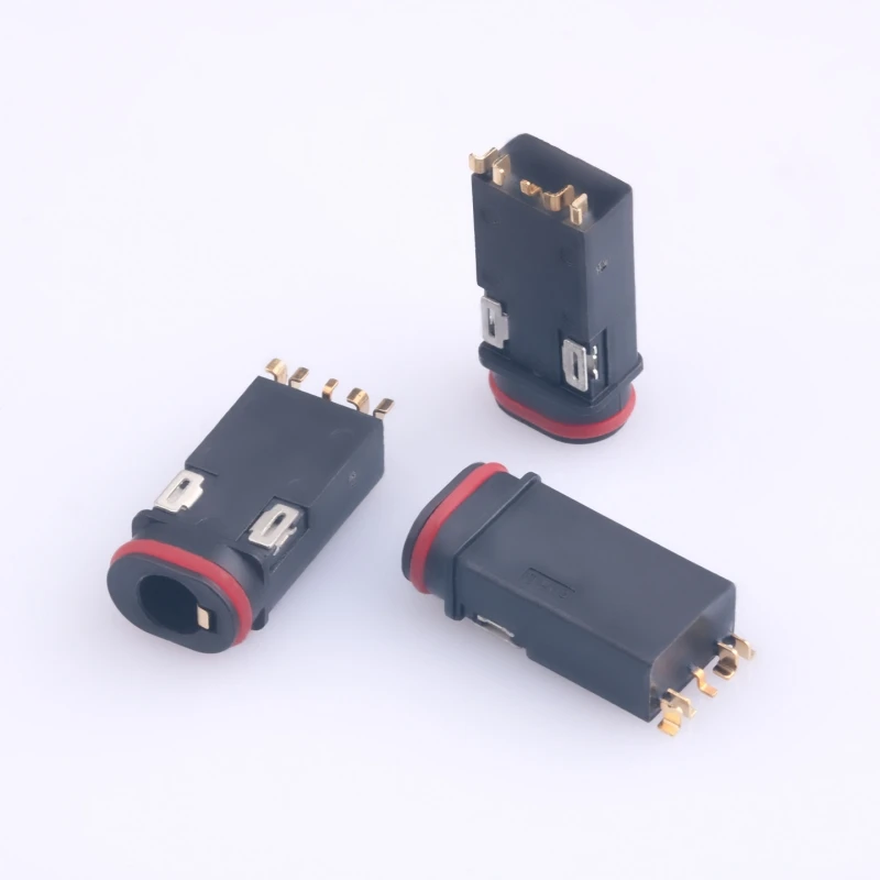 2PCS 3.5mm Waterproof earphone female mount patch with head PJ-2300 audio connector two-channel stereo IPX7