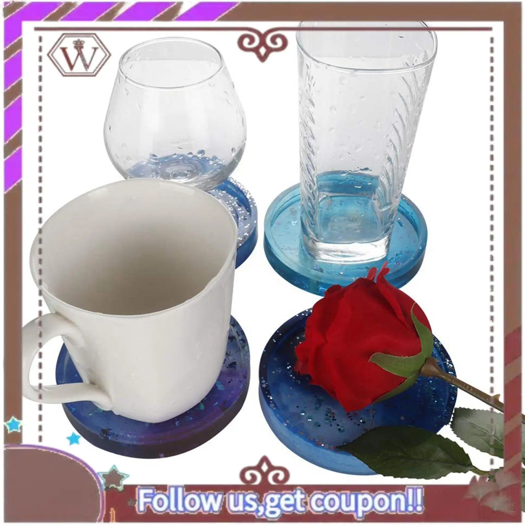 

A95D-20 в упаковке, большая силиконовая форма для круглых подставок «сделай сам», диаметр 3,94 дюйма/10 см, формы для литья из смолы, цемент