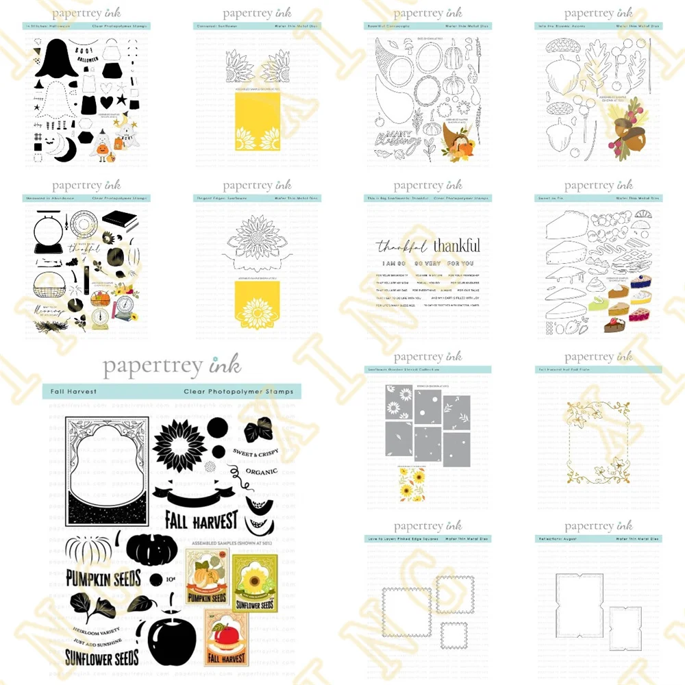 

Metal Cutting Dies Stamps Stencil Hot Foil Diy Scrapbook Paper Diary Decoration Card Handmade Blooms Acorns Halloween Sunflower