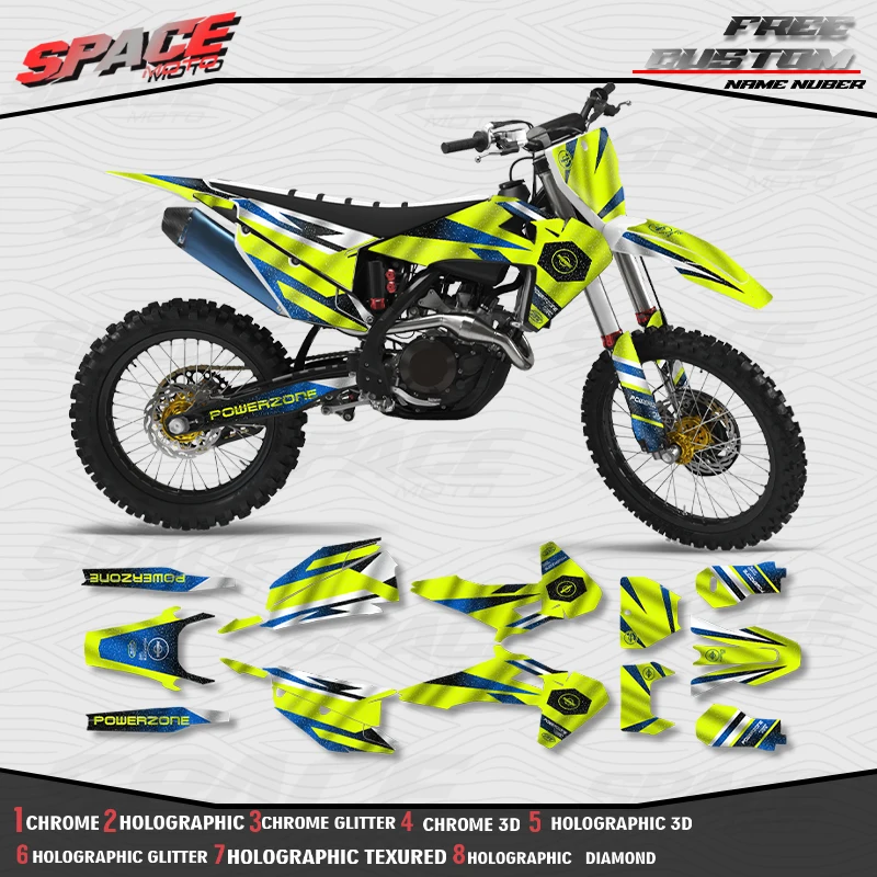 SPACE MOTO Custom Motorcycle Graphics Background Decals Stickers For Husqvarna 19-21 TC FC TX FX FS 20-23 TE FE