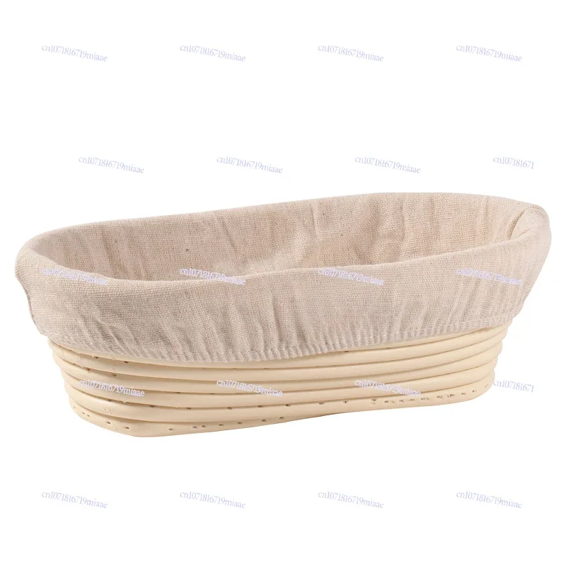 Plastic European fermentation rattan basket, country bread oval bread fermentation bowl imitation rattan weaving basket baking