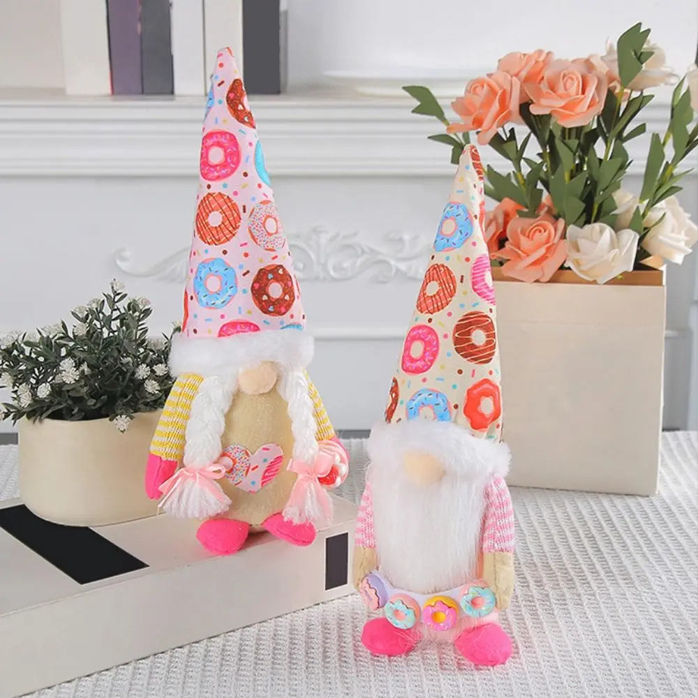 Funny Unique Faceless Donut Doll Cartoon Craft Elderly Dwarf Doll Cute Christmas Ornaments Party Decor