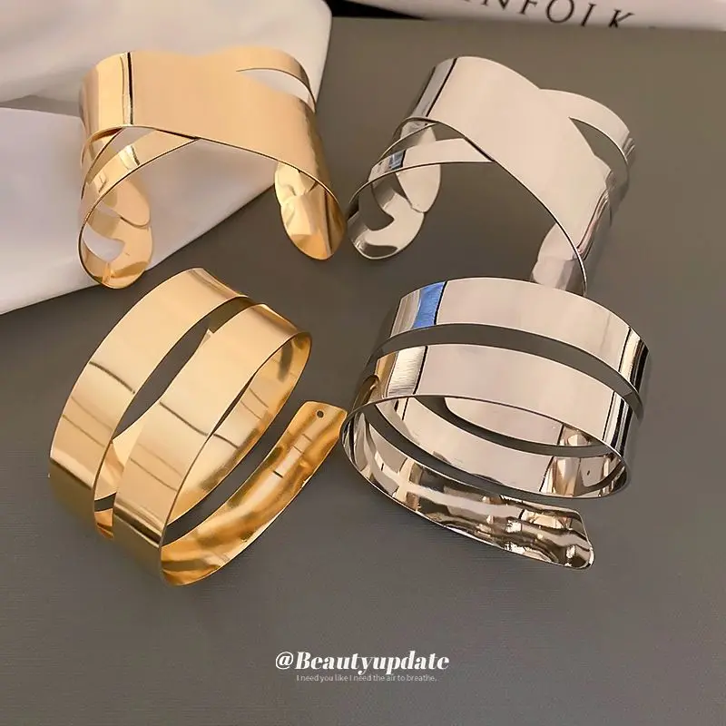 

Metal ring multi-layer geometric bracelet European and American design exaggerated arm ring