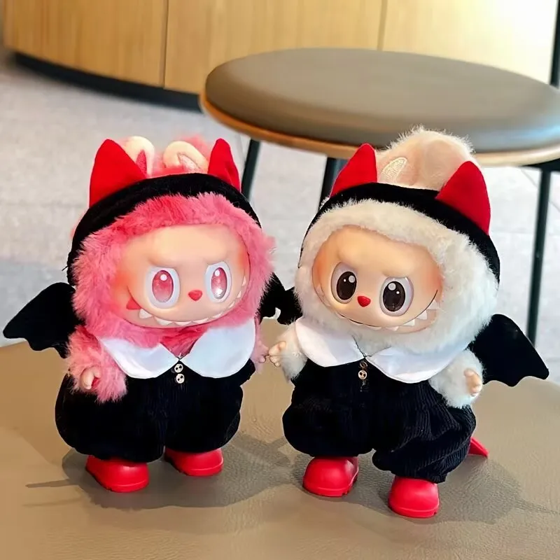 

Labubu Outfit Accessories Doll's Clothes For Sitting Party Little Devil Jumpsuit And Hair Band1 For 17cm Dolls Clothing