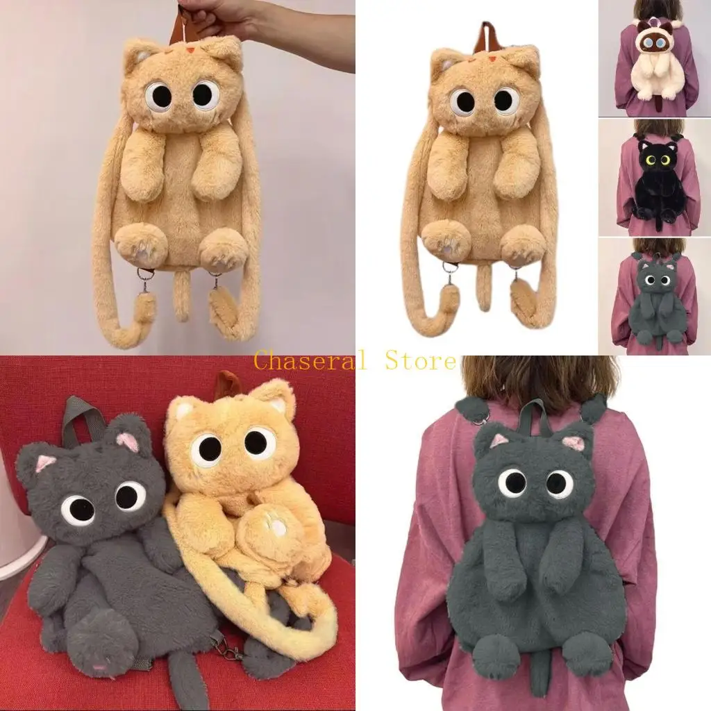 E7CE Kids Short Plush Bag Pack Daily Necessaries Backpack Cartoon Shoulder Bag