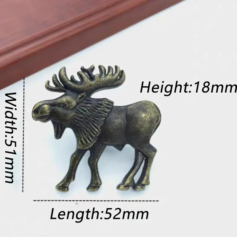 Vintage Handles for Cabinets and Drawers Elk Shape Furniture Handle Antique Bronze Drawer Dresser Pulls Cupboard Wardrobe Knobs
