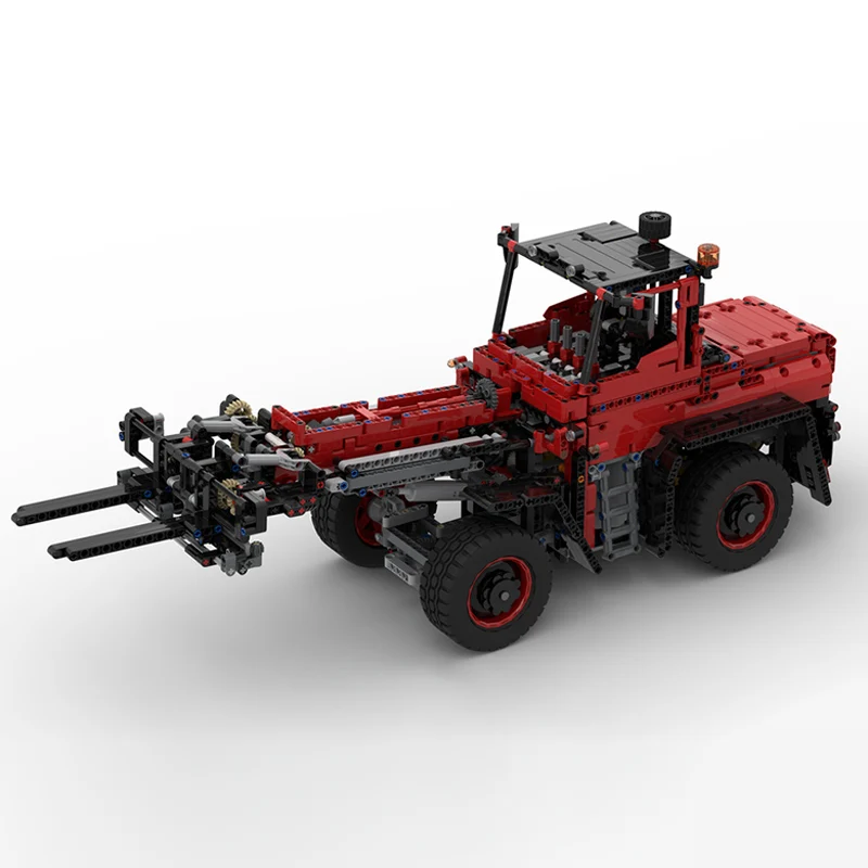 City Car Model MOC Building Bricks Telescopic Wheel Loader Modular Technology Gifts Holiday Assemble Children Toys Suit