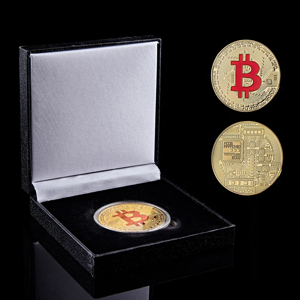 

Blockchain BTC Bitcoin Physical Collector Multicolor Gold Plated Coin Souvenir Gift Bitcoin Physical Collection