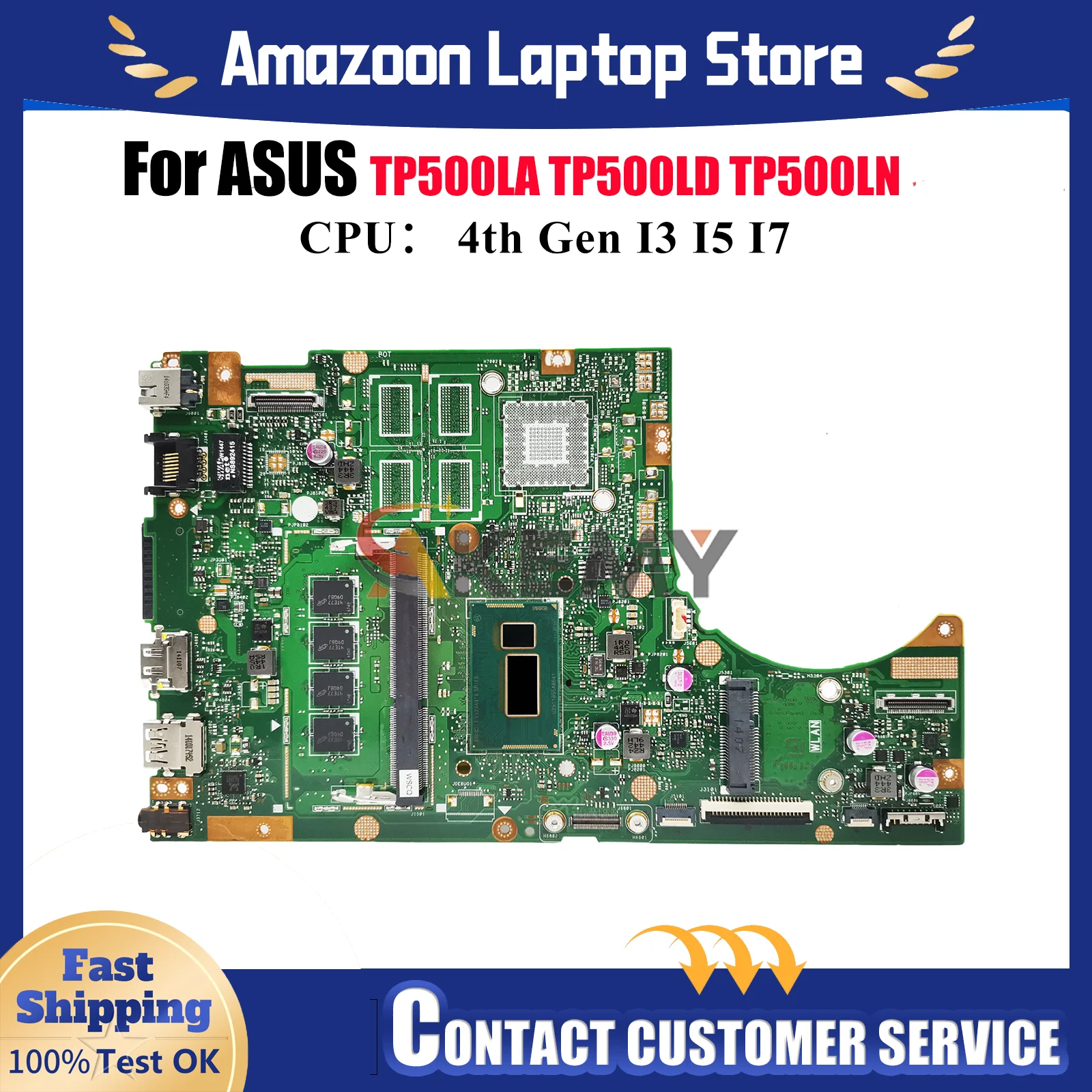 

TP500LA Laptop Motherboard For ASUS VivoBook Flip TP500LA TP500L TP500LB TP500LN TP500LD Notebook Mainboard With I3 I5 I7 CPU